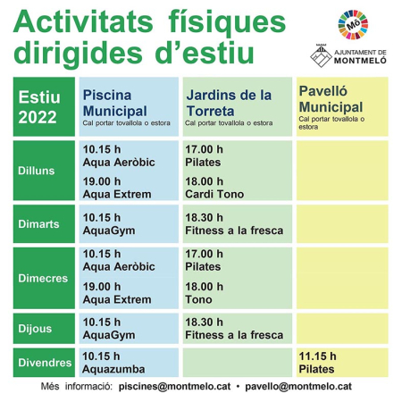 Activitats físiques dirigides d'estiu