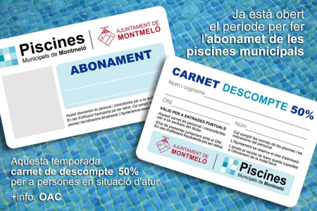 Carnet i abonament piscines municipals de Montmeló