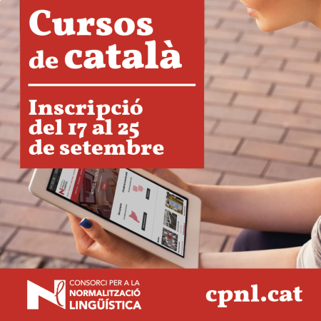 Cartell d'inscripció als cursos de català