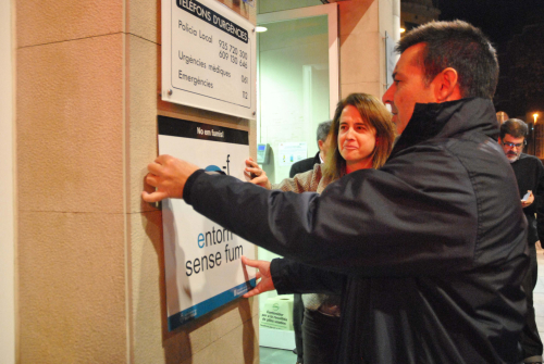 Alcalde, Antoni Guil i la  Subdirectora de Coordinació de Salut Pública a Barcelona i Girona, Cristina Perez Carbí,