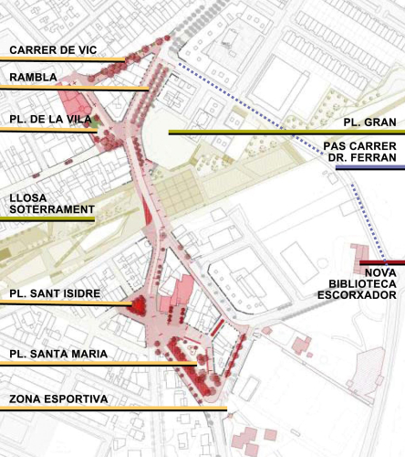 Plànol general de les dues zones que es remodelaran