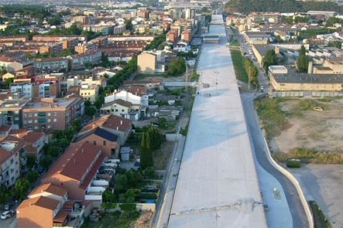 Llosa del soterrament de les vies a Montmeló